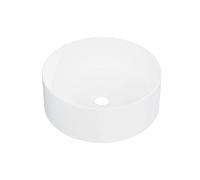 Eridanus Round Ceramic Basin, Vitreous China Vessel Sink in White Gloss for Countertop Use, Round Washbasin for Vanity Units, 415 x 415 x 150mm