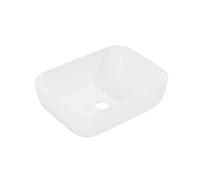 Eridanus Vitreous China Washbasin, Rectangular Ceramic Vessel Sink in White Gloss, Suitable for Bathroom Countertops, 400 x 300 x 130mm