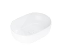 Eridanus Vitreous China Washbasin, Rectangular White Gloss Ceramic Basin for Bathroom Countertops, Perfect for Cloakroom Vanity Sinks, 480 x 340 x 145mm