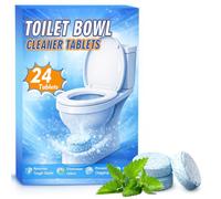 Erigathe 24 Pack Toilet Cleaner Tablets, Effective Limescale & Rust Remover, Deep Cleaning Effervescent Descaler, Long-Lasting Freshener, Prevents Stains & Odours