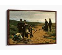 Erik Henningsen, The Murder Of A Child - Canvas Floater Frame Print Picture Art - Walnut Frame 18 inch wide x 12 inch high