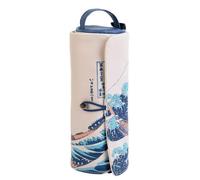 Grupo Erik Hokusai Roll Up Pencil Case - 8 x 3 x 3 inches / 21 x 7.5 x 7.5 cm - Cosmetic Case - Large Pencil Case - Cute Stationery - The Great Wave Off Kanagawa