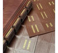 Erilano Bible Tabs for Women and Men - Leather Paper Bible Index Tabs - Large Gold Foil Laminated Tabs - Bible Journaling Supplies - 66 Bible Tabs for Old and New Testament,14 Blank tabs (Brown)