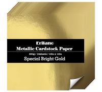 Erilano Gold Cardstock Paper Shimmer Metallic 12x12 Inch 92lb/250gsm - Holographic Mirror Paper for Scrapbooking, Weddings & Birthdays Invitations Party Decoration (12 Sheets)