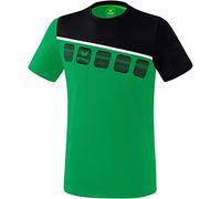 Erima Men 5-C T- Shirt - Emerald/Black/White, X-Large
