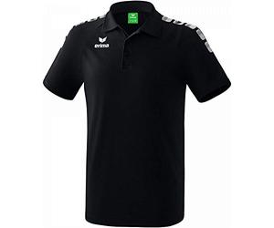 Erima Men Essential 5-C Polo Shirt - Black/White, Small