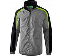Erima Men's Liga Line 2.0 All-weather Jacket - Grey Marl/Black/Green Gecko, Medium