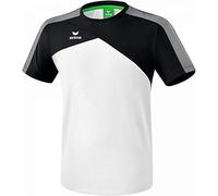 Erima Men's Premium One 2.0 T-shirt - White/Black/White, Small