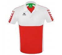 Erima Men's Six Wings Sport Polo, Red/White, XXL