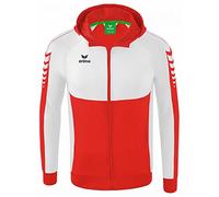 Erima Men's Six Wings Training Jacket with Hood, Red/White, S