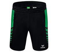 Erima Men's Six Wings Worker Casual Shorts, Black/Emerald, XL