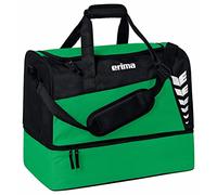 Erima Six Wings Sports Bag with Bottom Compartment, Emerald/Black, M