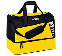 Erima Six Wings Sports Bag with Bottom Compartment, Yellow/Black, L