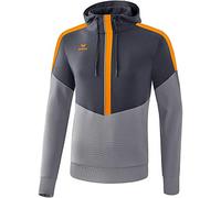 Erima Squad Hoody - Slate Grey/Monument Grey/New Orange, Small