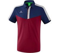 Erima Squad Polo Shirt - New Navy/Bordeaux/Silver Grey, Size 38