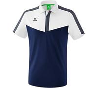 Erima Squad Polo Shirt - White/New Navy/Slate Grey, Small