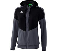 Erima Squad Track Top Jacket with Hood - Black/Slate Grey, 34