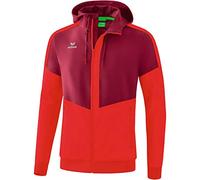 Erima Squad Track Top Jacket with Hood - Bordeaux/Red, Large
