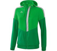 Erima Squad Track Top Jacket with Hood - Fern Green/Emerald/Silver Grey, 44