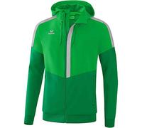 Erima Squad Track Top Jacket with Hood - Fern Green/Emerald/Silver Grey, X-Large