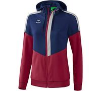 Erima Squad Track Top Jacket with Hood - New Navy/Bordeaux/Silver Grey, 44