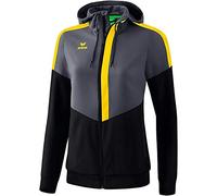 Erima Squad Track Top Jacket with Hood - Slate Grey/Black/Yellow, 40