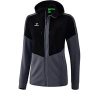 Erima Squad Training Jacket with Hood - Black/Slate Grey, 34
