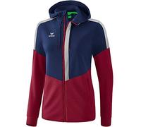 Erima Squad Training Jacket with Hood - New Navy/Bordeaux/Silver Grey, 40