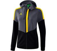 Erima Squad Training Jacket with Hood - Slate Grey/Black/Yellow, 42