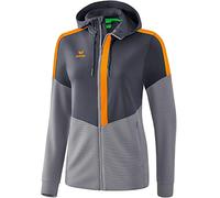 Erima Squad Training Jacket with Hood - Slate Grey/Monument Grey/New Orange, 38