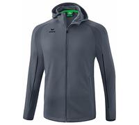 Erima Liga Star Training Jacket with Hood, Slate Grey/Black, 3XL