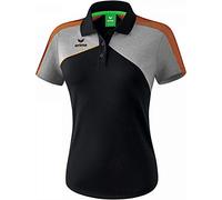 Erima Women's Premium One 2.0 Polo-shirt, black/grey marl/neon orange, Size 42