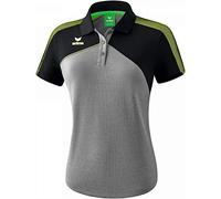 Erima Women's Premium One 2.0 Polo-shirt, grey marl/black/lime pop, Size 46