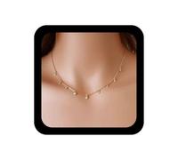 Erimberate Bohemian Crystal Dangle Necklace Choker Tiny Rhinestone Choker Necklace Paved Cz Chain Necklace Gold Cz Dot Collar Necklace Jewelry for Women