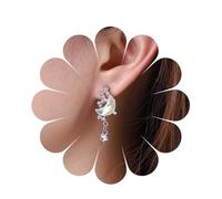 Erimberate Bohemian Crystal Moon Star Earrings Silver Moonstone Crescent Stud Earrings Rhinestone Moon Star Dangle Earrings Cz Crescent Moon Earrings Jewelry for Women Gifts