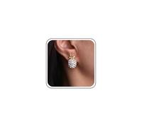 Erimberate Bohemian Crystal Pineapple Stud Earrings Gold Cz Paved Pineapple Earrings Metal Pineapple Stud Earrings Small Rhinestone Fruit Earrings Jewelry for Women