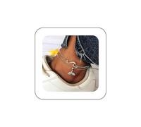Erimberate Bohemian Layered Mermaid Tail Ankle Bracelet, Silver Chain, Ankle Chain, Mermaid Tail, Fish, Beach, Beach, Surfer, Foot, Chain, Anklet, Summer,