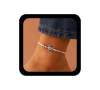 Erimberate Bohemian Sea Turtle Anklet Bracelet Black Woven Rope Ankle Bracelet Silver Metal Turtle Chain Anklet Adjustable Wax Cord Anklets Summer Beach Foot Chain Jewelry for Women, L, Zinc, no