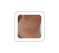 Erimberate Bohemian Starfish Ankle Bracelet Gold Sea Star Pearl Anklet Chain Marine Life Chain Anklets Starfish Anklets Summer Beach Foot Chain Jewelry for Women Gifts