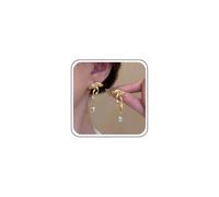 Erimberate Bohemian Teardrop Crystal Dangle Earrings Gold Bow Tie Stud Earrings Metal Bow Cz Drop Earrings Retro Rhinestone Bow Earrings Jewelry for Women, Zinc, No Gemstone