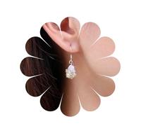 Erimberate Bohemian Teardrop Crystal Dangle Earrings Gold Cz Flower Drop Earrings Hollow Filigree Flower Hook Earrings Water Drop Rhinestone Earrings Jewelry for Women Gifts