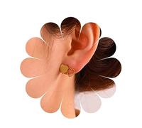 Erimberate Bohemian Tiny Heart Stud Earrings Gold Double Heart Earrings Minimalist Hollow Heart Earrings Love Heart Hoop Earrings Jewelry for Women Gifts