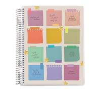 Erin Condren 7” x 9” Lined Spiral Notebook, College-Ruled Layout with 80 Lb. Paper, Motivation Notes Cover, 160 Lined Notebook Pages, Platinum Coil, Stickers Included