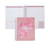 Erin Condren 7” x 9” Productivity Spiral Notebook, Lines & Checklists Layout with 80 Lb. Paper, Survivor Affirmation Cover, 160 Productivity Notebook Pages, Platinum Coil, Stickers Included