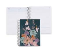 Erin Condren 7x9 Meeting Spiral Notebook, Meeting Layout with 80 Lb Paper, Bold Blooms Classic Cover, Meeting Notebook, Platinum Coil