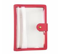 Erin Condren Clear Petite Planner Folio, Clear On the Go Folio with Fuchsia Vegan Leather Accents, Fits up to 4 Erin Condren Petite Planners and Journals