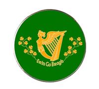 Erin Go Bragh Ireland Round Metal Fridge Magnet With White Box