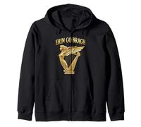 Erin Go Bragh Irish Heritage, Celtic Harp emblem design Zip Hoodie