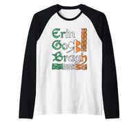 Erin Go Bragh Irish Pride Celtic Shamrock Design Raglan Baseball Tee