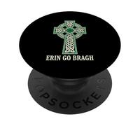 Erin Go Bragh Irish Pride Ornate Celtic Cross Knotwork PopSockets Adhesive PopGrip